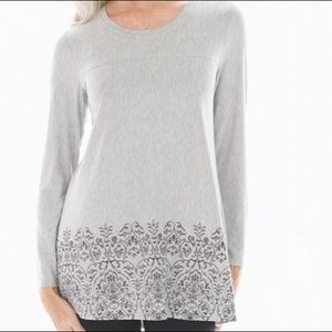 Soma long sleeve yoke neck shirt in heathered grey